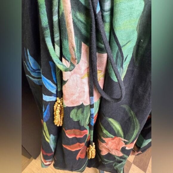 Farm Rio Black Midnight Macaw Fiesta Lenzing Euroflax Mini Dress NWT Size XL - Picture 8 of 14